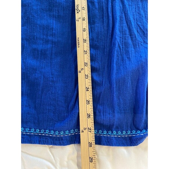 Alfred Dunner Women's Plus Sz 18 Blue Cotton Embroidered Embellished V-Neck Top - Picture 12 of 12